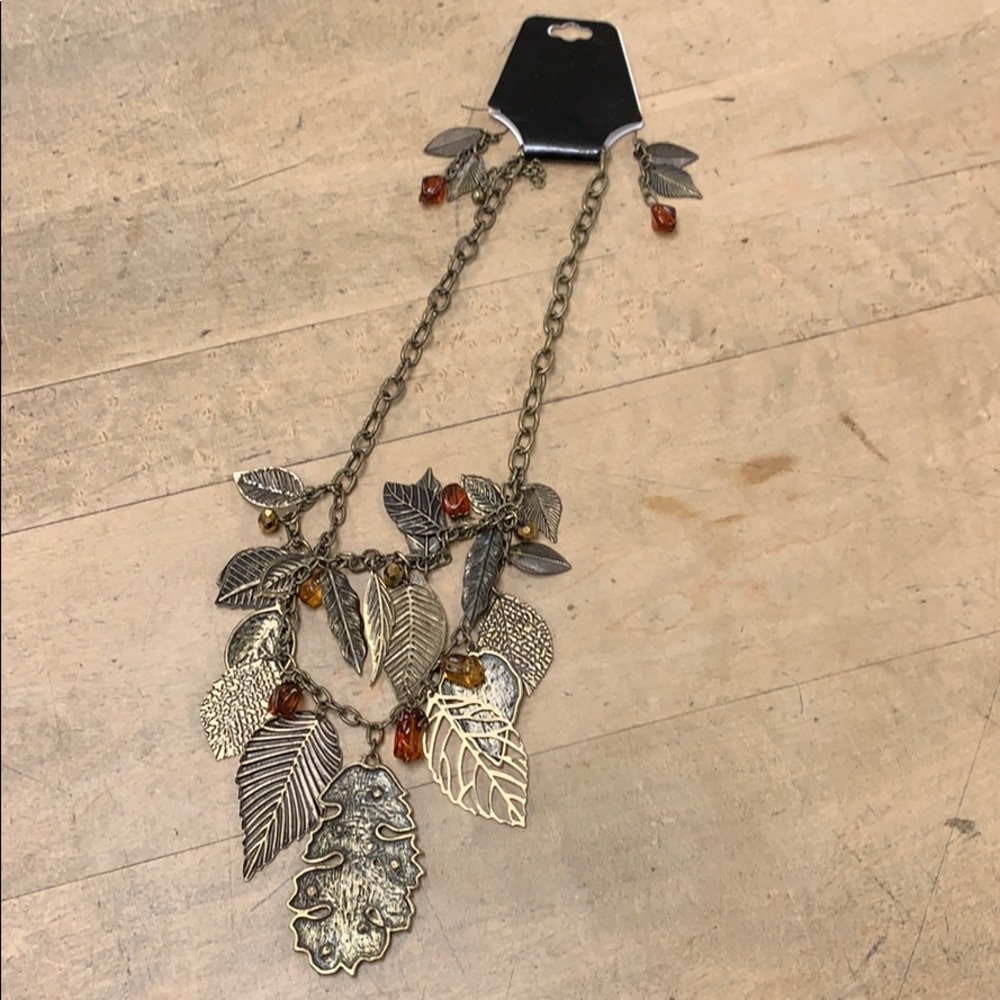 Leaf Necklace & Earrings